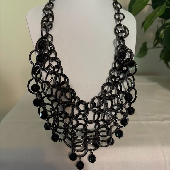 Jewelry - Beautiful and Unusual Black Necklace (21") with Black Beads